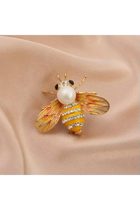 Fashion Crystal Enamel Insect Bee Brooch Pin Corsage Women Wedding Jewelry Gifts-#7