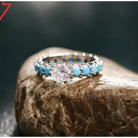 HOOUN Fashion Cubic Zirconia Round Cut Ring Women Wedding Jewelry Gifts Size 6-10-#1-7