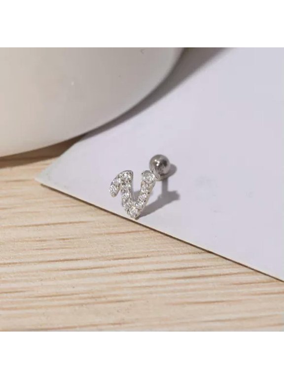 Fashion Ear Nail Body Jewelry Cartilage Tragus Stainless Steel Earring For Women-V