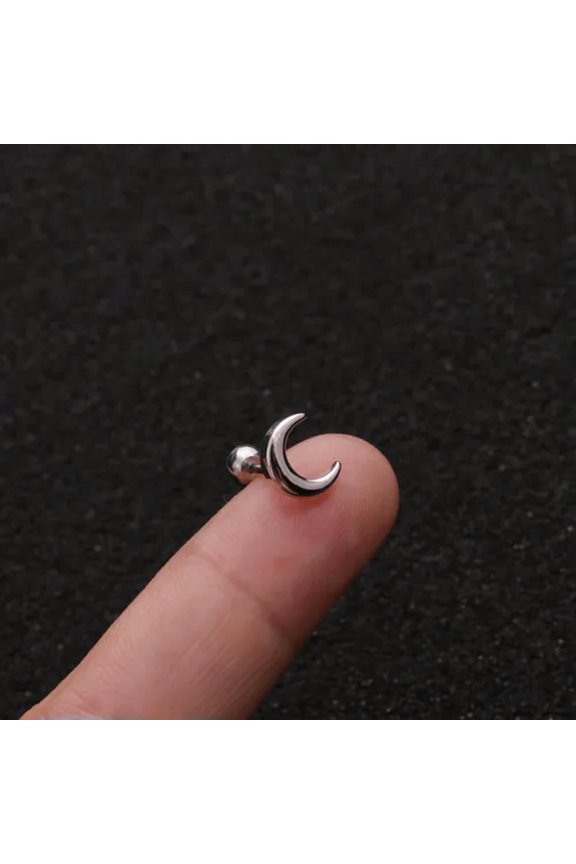 Fashion Earring Cartilage Tragus Floral Gem Stainless Steel Stud Helix Upper-3 silver