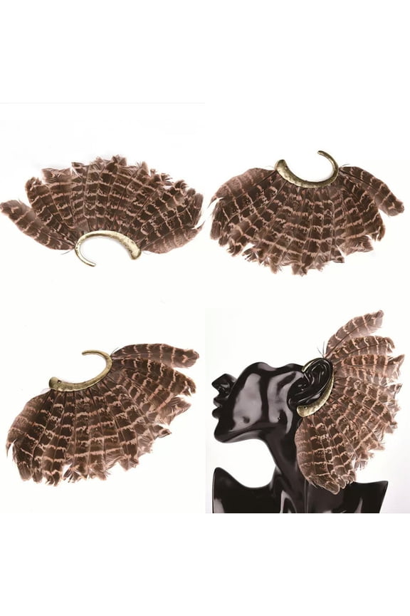 Fashion Feather Ear Cuff Wrap Clip Earring Retro Punk Rock Earrings Ear Clip :yy