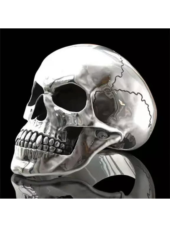Fashion Gothic Mens Skull Bones Biker Ring Men Stainless Steel Jewelry Size 6-13-10-#1