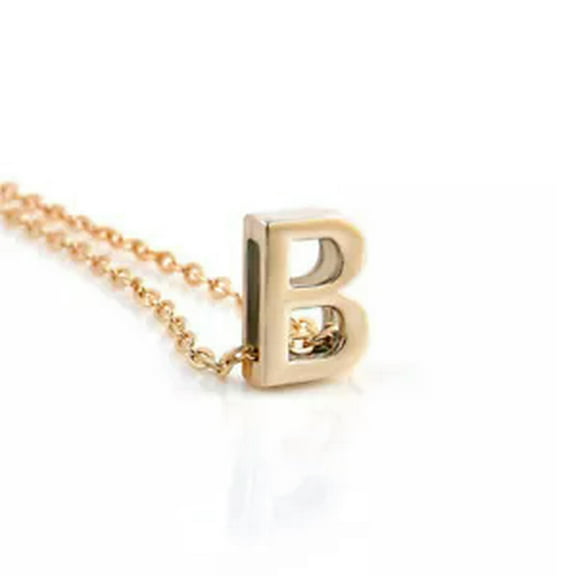 HOOUN Fashion Jewelry Gold Plated Initial Alphabet Letter A-Z Pendant Chain Necklace-B