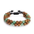 thumbnail image 1 of HOOUN Fashion Men Bracelets Wood Beads Double Layer Row Bracelet Pulsera Hombre Health-Style 1, 1 of 9