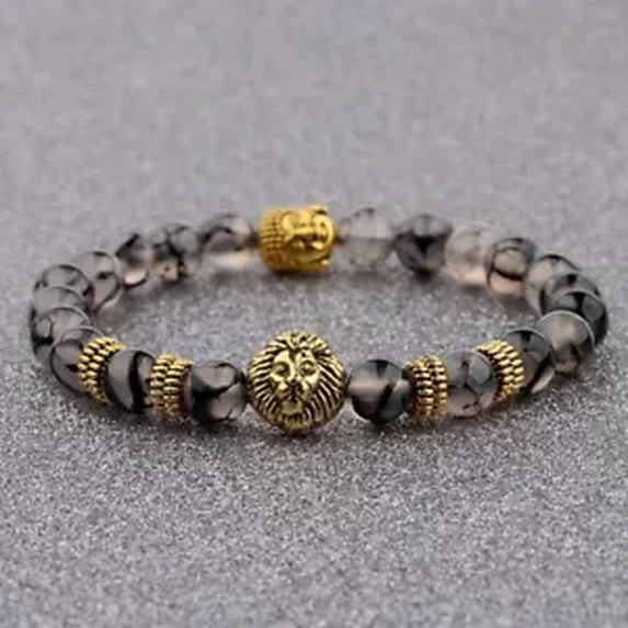 HOOUN Fashion Men's 8MM Multilayer Wooden Beaded Elasticity Charm Women's Bracelets-60