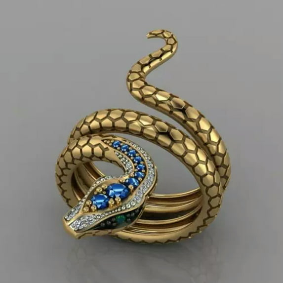 HOOUN Fashion Punk Dragon Rings Men Hip Hop Jewelry Snake Ring Gifts Size 6-13-10-#1