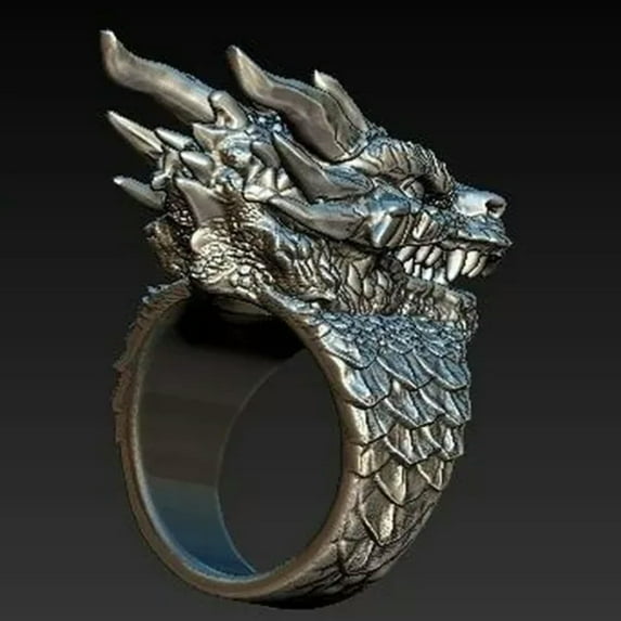 HOOUN Fashion Punk Dragon Rings Men Hip Hop Jewelry Snake Ring Gifts Size 6-13-13-#11