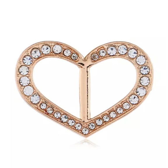 HOOUN Fashion Scarf Ring Heart Butterfly Women Solid Buckle Brooch Clips Scarves Gift-Heart-Gold