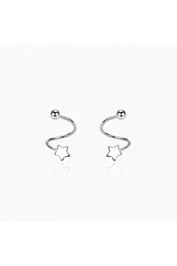 Fashion Screw Ball Ear Bone Buckle Simple Stainless Steel Star Heart Jewelry -2