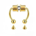 thumbnail image 1 of HOOUN Fashion Simple Nose Ring Non Piercing Magnetic Clip Cuff Nose Hoops Body Jewelry-Gold, 1 of 9