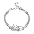 thumbnail image 1 of HOOUN Fashion Women 925 Silver Crystals Bracelet Butterfly Cross Evil Eye Love 0960-7, 1 of 2