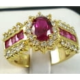thumbnail image 1 of HOOUN Fashion Women 925 Silver Cubic Zirconia Wedding Rings Jewelry Size 6-10-6-Red, 1 of 2
