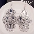 thumbnail image 1 of HOOUN Fashion Women Earrings Baroque Crystal Tassel Hollow Leaf Feather Fan Disc 2041-5-Silver, 1 of 9
