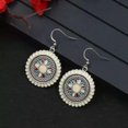 thumbnail image 1 of HOOUN Fashion Women Earrings Hook Boho Colorful Glaze Sun Flowers Plate 0027-1, 1 of 8