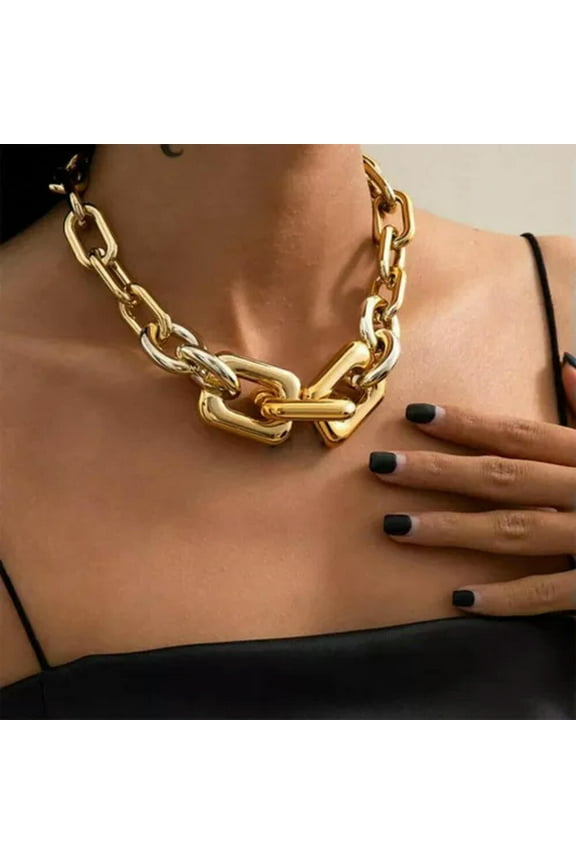 Fashion Women Gold/silver Miami Curb Cuban Choker Necklace - Chunky Big Chain-gold