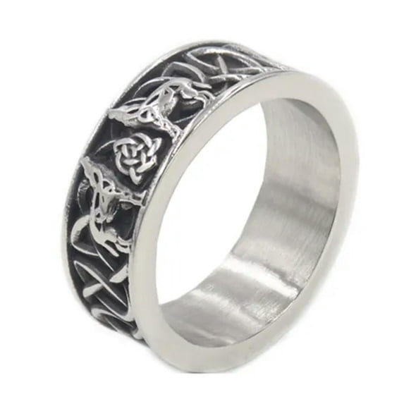 HOOUN Fashion Women Men Stylish Gothic Punk Skull Ring Cool Men's Band Rings Jewelry-#3-7