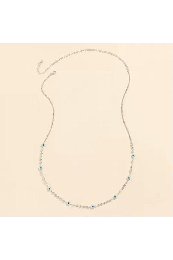 Fashion Women Retro Waist Belly Body Bikini Chain Creative Evil Eye Disc 2069-Silver