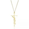 thumbnail image 1 of HOOUN Fashion Women Simple Jesus Cross Necklace JESUS Creative Letters Pendant 0418-Gold, 1 of 5