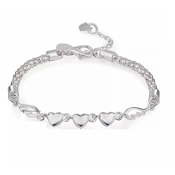 HOOUN Femmes Cheville Bracelet 925 Plaqu Argent Coeur de Pied Chane Bobo Plage Gift