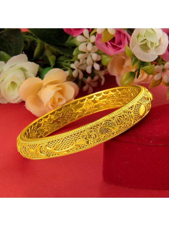 Filigree carving 22K 23K 24K Thai Baht Yellow Gold Plated Jewelry"