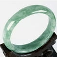 thumbnail image 1 of HOOUN Fine Jewelry Natural Green Jadeite Jade Gemstone Bangle Bracelet 56-64mm-62mm, 1 of 9