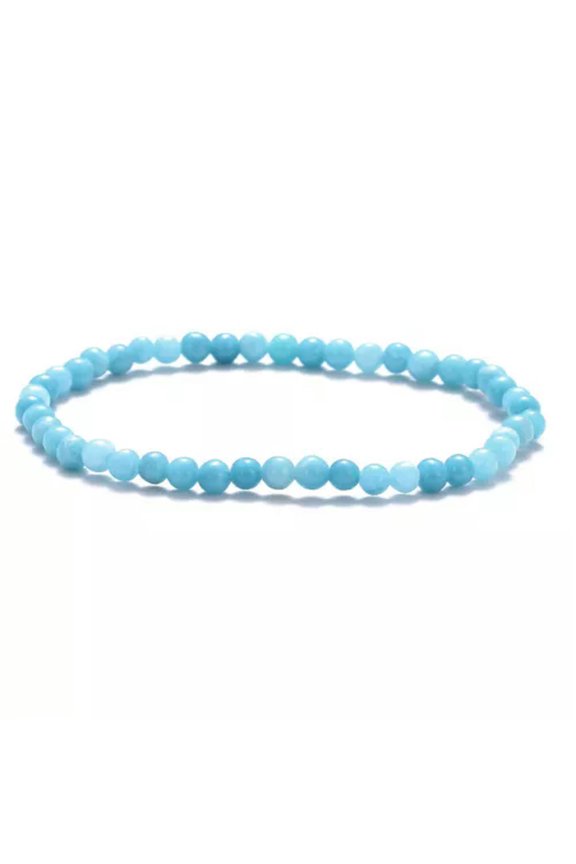 Gemstone Healing Crystal Larimar Quartz Bead Stone Bracelet 4 6 8 10mm -4mm