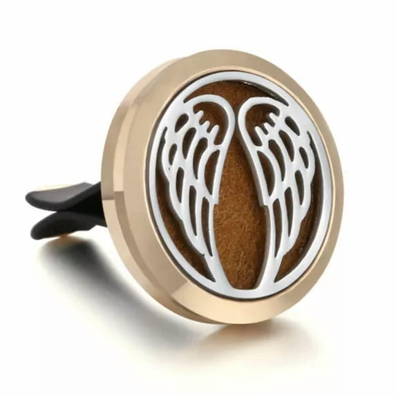 HOOUN Gold Aromatherapy Essential oil Stainless Diffuser Locket Vent Clip Car Gift-03
