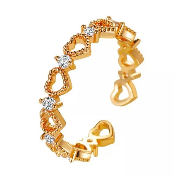 HOOUN Gold Boho Stack Plain Above Knuckle Ring Heart Shinny Midi Finger Tip Rings