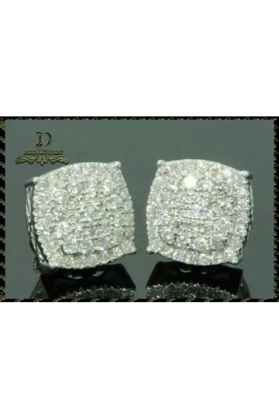 Gold Square Cube zircon Stud Earrings for Men Women Wedding Jewelry Gift A Pair-Style 8