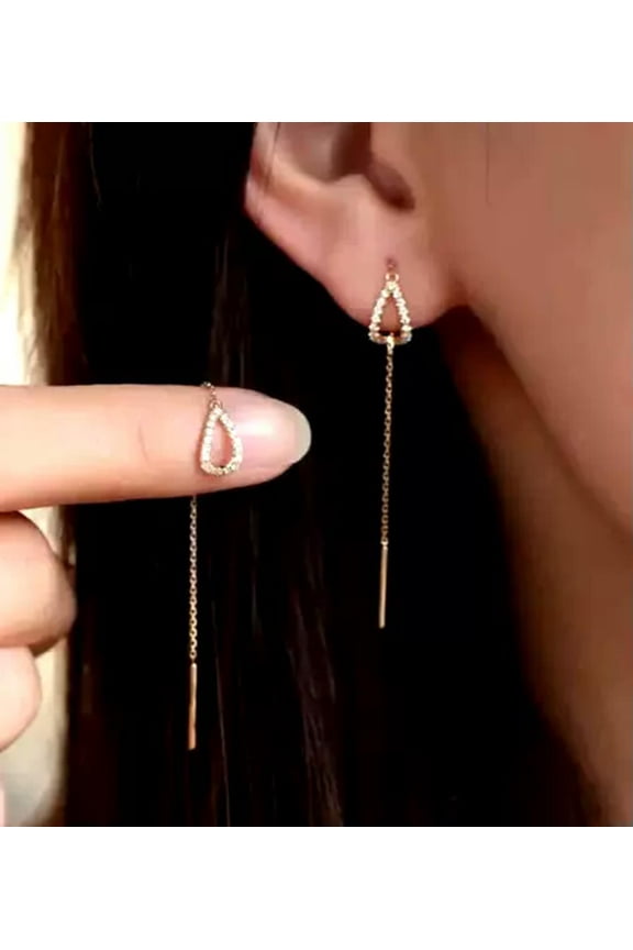 Golden Needle Minimalist Earrings Elegant Party Gift Fashion Jewelry Lightweight