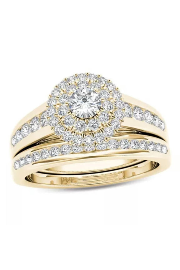 Gorgeous 18k Yellow Gold Plated Rings Women White Wedding Rings Sz 6-10-10-#14