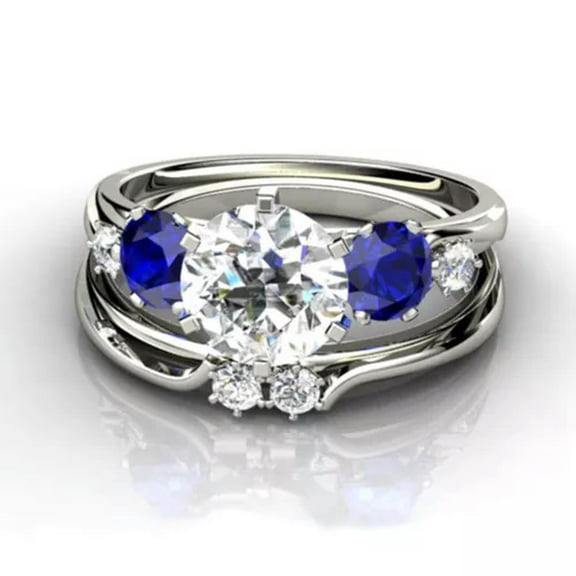 HOOUN Gorgeous 925 Silver Cubic Zirconia Ring Women Wedding Jewelry Gifts Sz 6-10-6-#4