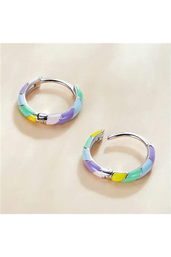 Gorgeous 925 Silver Filled Hoop Earrings Women Wedding Engagement Jewelry A Pair-#1