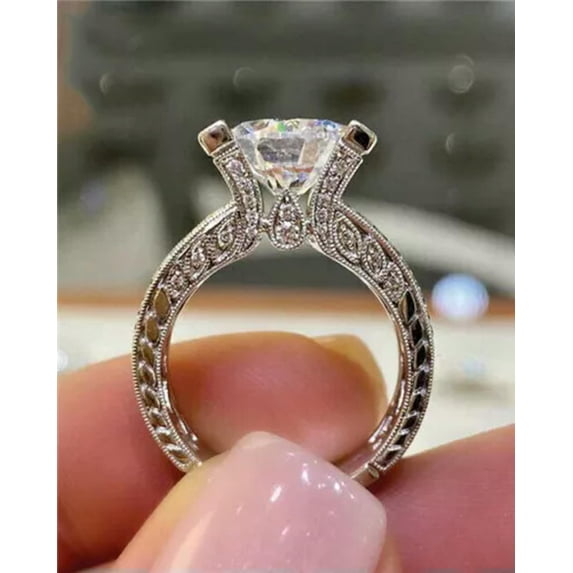 HOOUN Gorgeous Women 925 Silver Filled Wedding Band Ring Oval Cut Cubic Zircon Sz 6-10-#11-10