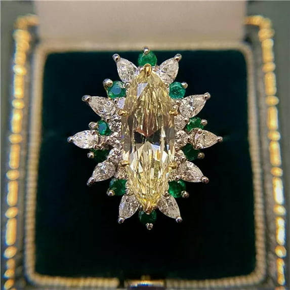 HOOUN Gorgeous Women Cubic Zirconia Rings Anniversary 925 Silver Jewelry Size 6-10-Style 13-9