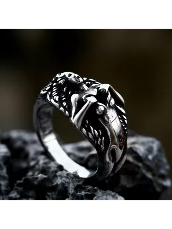 Gothic Empty Heart Soul Venus Ring Stainless Steel Men's Women's Biker Punk Ring-9