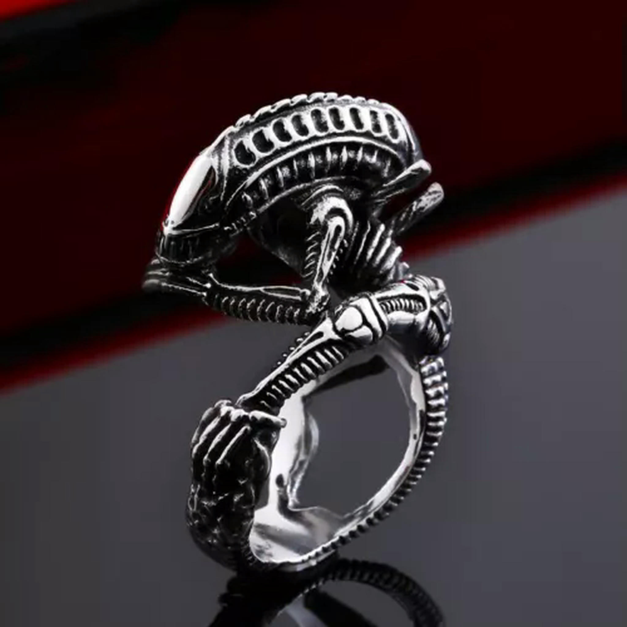 HOOUN Gothic Exquisite Alien Monster Ring Stainless Steel Men Women ...