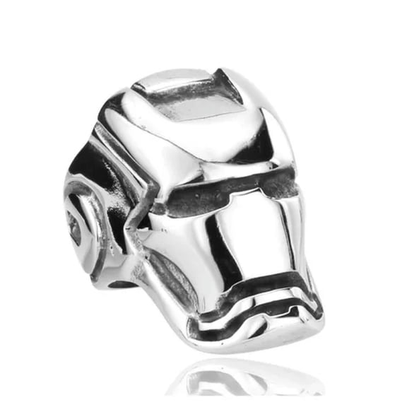 HOOUN Gothic Iron Robot Men's Ring Stainless Steel Vintage Robot Mask Punk Biker Ring-7