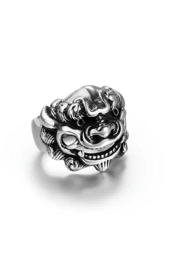 Gothic Men's Tribal Lion Totem Mask Rings Stainless Steel Master Ring Biker Punk-10