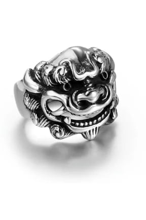 Gothic Men's Tribal Lion Totem Mask Rings Stainless Steel Master Ring Biker Punk-12