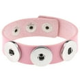 thumbnail image 1 of HOOUN Gothic Punk DIY Button Bracelet Pu Leather Metal Button Bracelet Wristband-Pink, 1 of 4