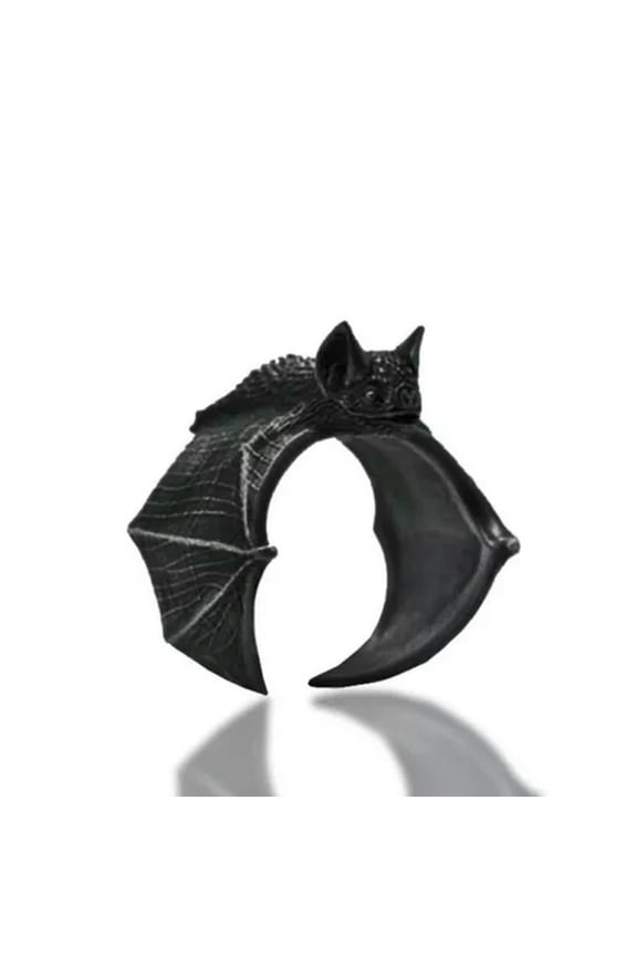 Gothic Punk Retro Dragon Bat Ring Adjustable Open Halloween Party Jewelry Gifts-B