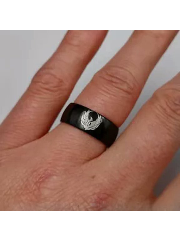 Greek Mythology Phoenix Eternity Rings Stainless Steel Mens Rings Jewelry 8-12#-9#