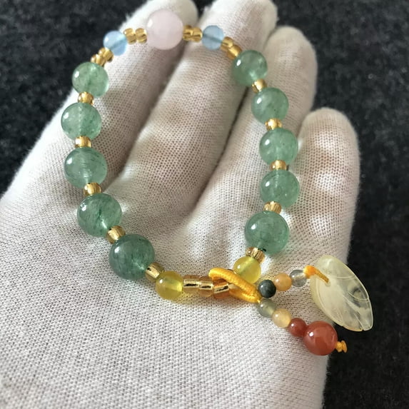 HOOUN Green Strawberry Crystal Bracelet Women's Bracelets Amulet Bracelet Jewelry