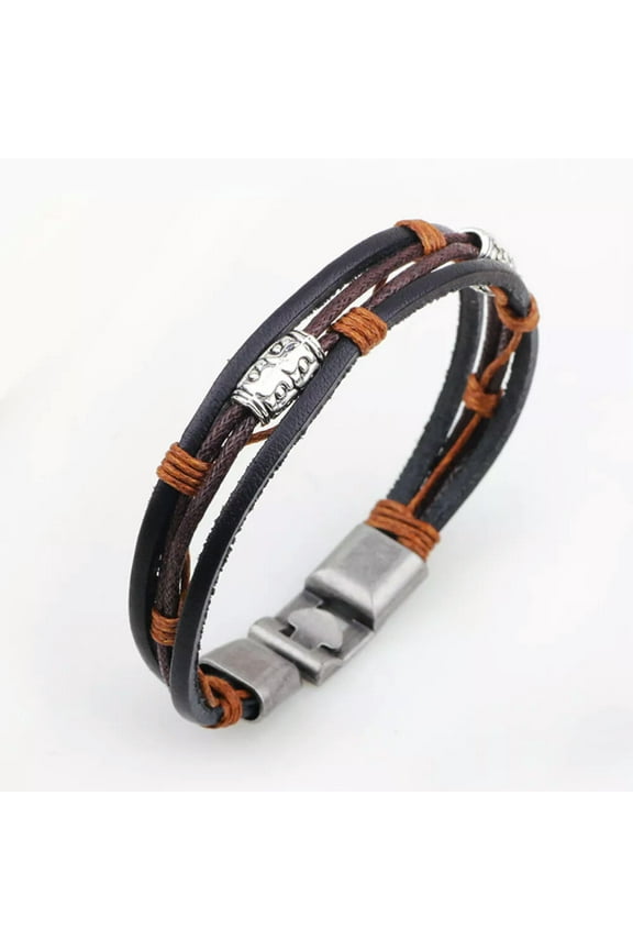 Guy Bracelets for Men Vintage Jewelry Retro Multi-layer Mens