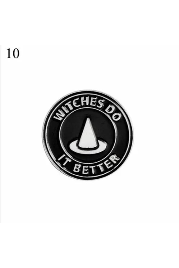 Halloween Gothic Brooches Magic Witch Ouija Moon Tarot Book Enamel Pins Badges +-10