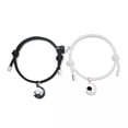 thumbnail image 1 of HOOUN Hand-woven Jewelry Accessories Magnet Couple Bracelets for Lovers-Black White, 1 of 8