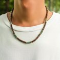 thumbnail image 1 of HOOUN Handmade Men's Wooden Beaded Surfer Necklace Simple Geometric Tribal Ethnic-5, 1 of 9