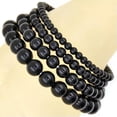 thumbnail image 1 of HOOUN Handmade Natural Healing 4mm 6mm 8mm 10mm Gemstone Round Beads Stretch Bracelet -10mm-49 Tourmaline Black, 1 of 3