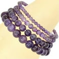 thumbnail image 1 of HOOUN Handmade Natural Healing 4mm 6mm 8mm 10mm Gemstone Round Beads Stretch Bracelet -4mm-04 Amethyst, 1 of 3